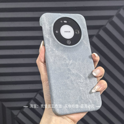 火山口半包牛仔布纹理适用华为mate80pro手机壳新款70pro+防指纹60百搭ins风p80时尚p70非全包nova14pro耐脏