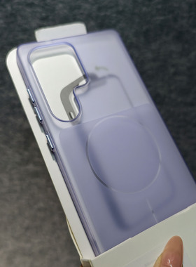 磨砂半透超轻薄柔影适用于三星s25ultra香芋紫三星S24/S23Ultra手机壳简约风PC金属配色按键男女通用全包防摔