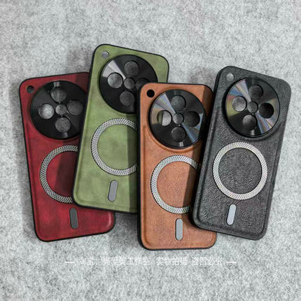 简约高级素皮适用OPPOfindx8手机壳x8pro金属雕花磁吸x7ultra全包式reno14pro防摔13高档商务12/11精孔10pro+