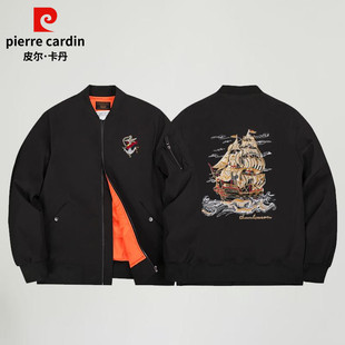 皮尔卡丹棒球羽绒服男士冬季轻薄羽绒夹克美式飞行员工装加厚外套