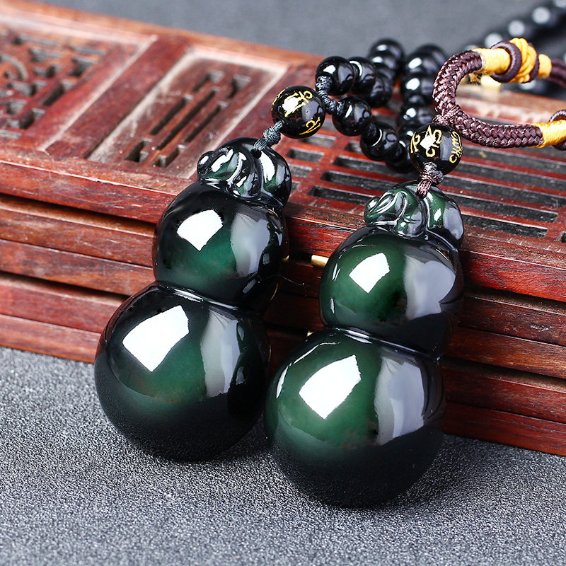 黑曜石增旺庆堂妙时尚增吉庆葫芦贵吉神保增运貔貅吊坠男女