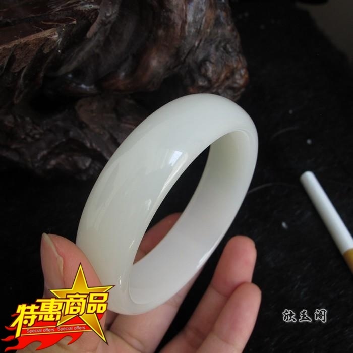 玉器A货新疆白玉手镯和田玉手镯昆仑白玉镯子带