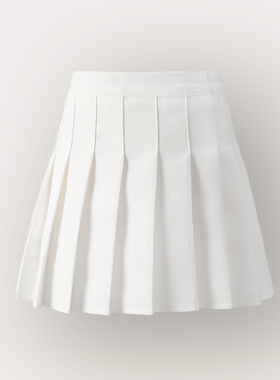女童白色百褶裙2026春夏学院风制服JK短裙女孩学生运动网球半身裙