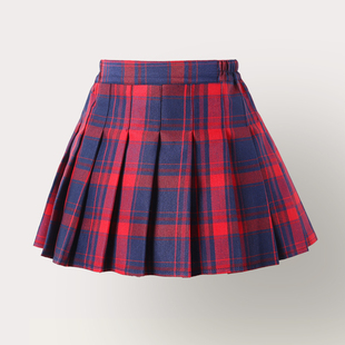 女童百搭半身裙2025夏秋青少年经典格子百褶裙学院风休闲制服短裙