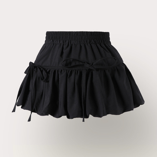 女童蓬蓬裙夏季儿童气质轻奢蛋糕裙女孩蝴蝶结可爱高腰灯笼短裙