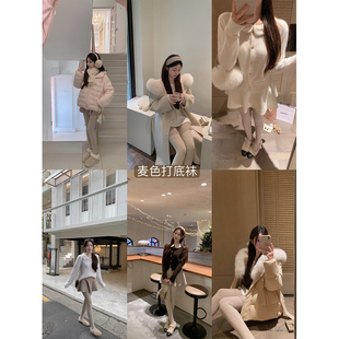 萌萌Ja 适配美学~秋冬氛围感配饰蕾丝小吊带/羊毛围巾/加绒打底裤