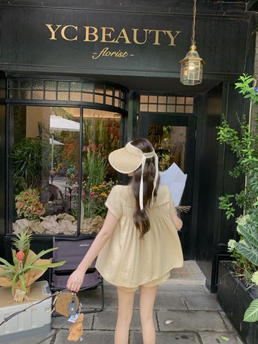 萌萌Ja休闲衬衫短裤套装度假风女