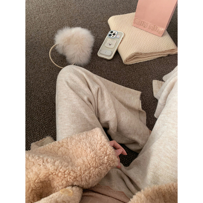 萌萌Ja温柔系慵懒百搭针织裤