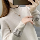 Утепленный демисезонный приятный телу свитер, высокий воротник, свободный крой, 2021 года, в западном стиле