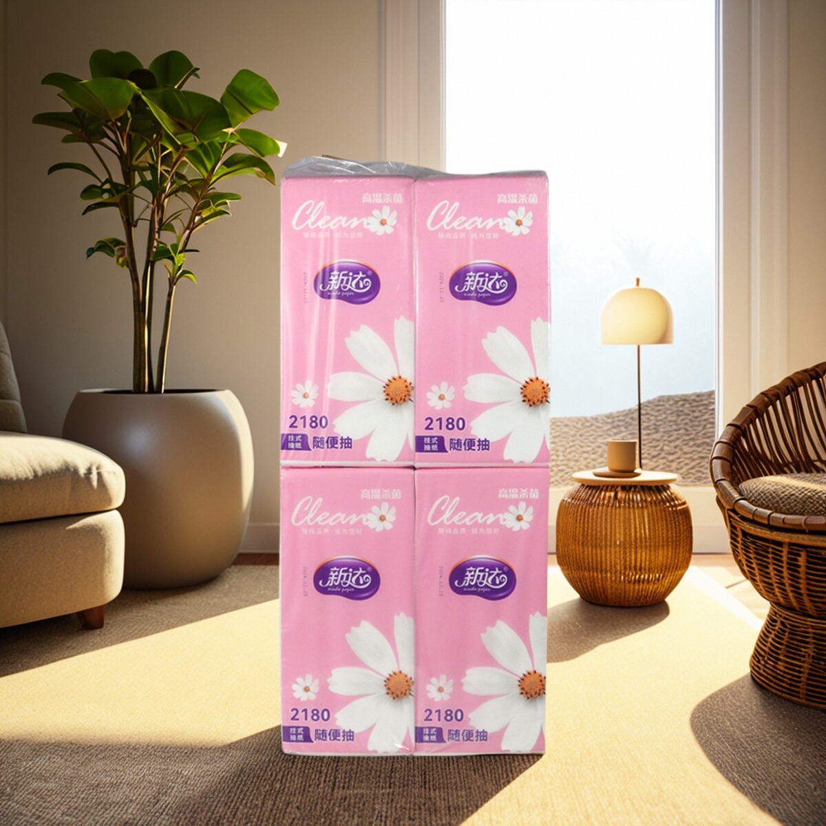 实惠大包装壁挂式面巾纸