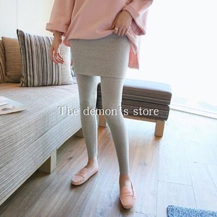 韩版 孕妇装 新款 假两件弹力托腹裤 孕妇打底裙裤 春秋韩国代购