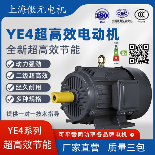 YE4三相异步电动机11/15/18.5/22/30/37/45KW二级能效节能电机铜