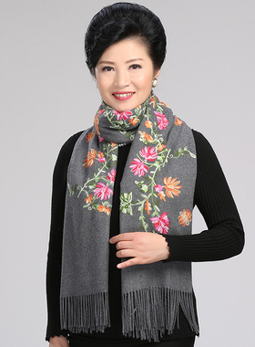 中老年女士围巾冬季老人老年人
