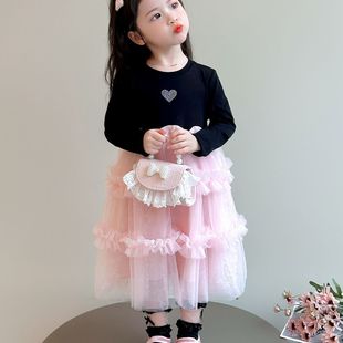 女童连衣裙2025新款 裙子 儿童洋气时髦公主裙女宝宝春秋款 长袖