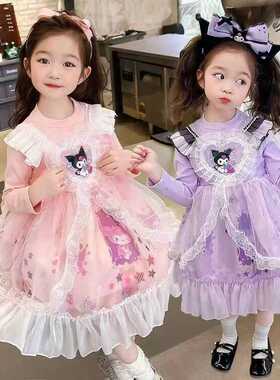 女童网红卡通库洛米秋冬装儿童洋气公主裙子宝宝春秋款网纱连衣裙