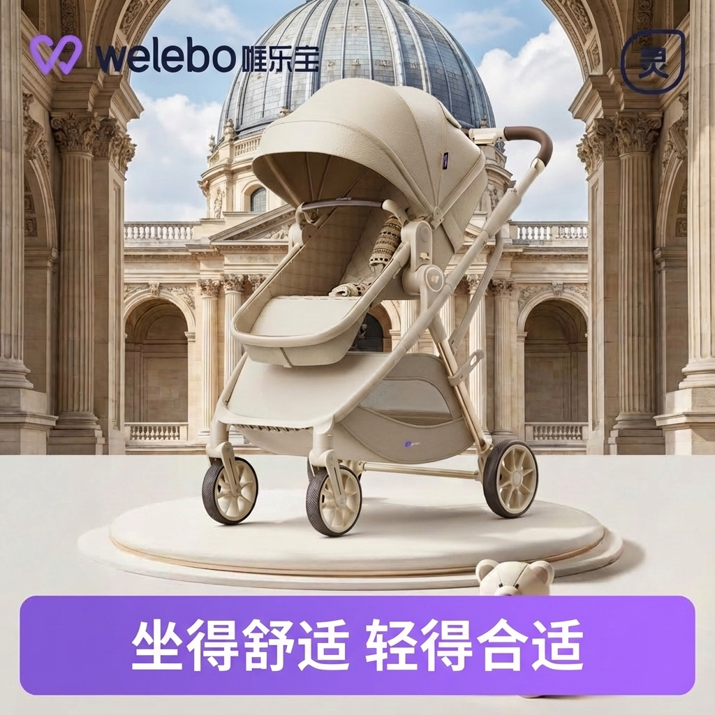 婴儿推车可坐可躺轻便折叠儿童0到3岁宝宝一键收车新生幼儿高景观