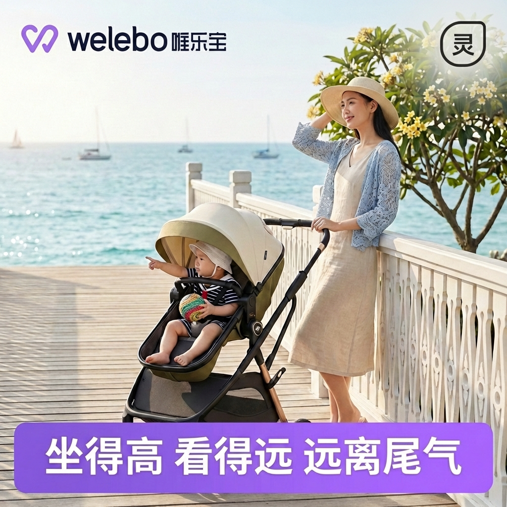 婴儿车推车可坐可躺0到3岁轻便折叠双向婴幼儿童宝宝小月龄手推车