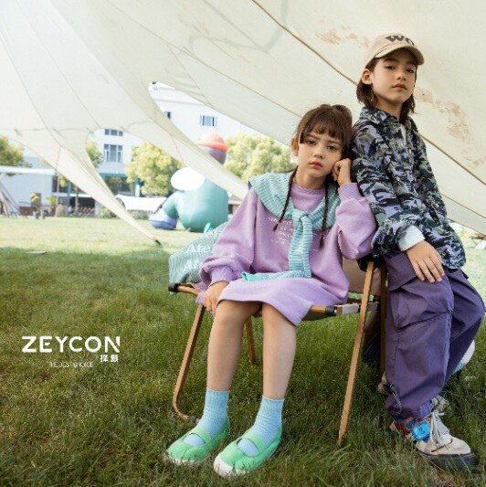 ZEYCON择颗女童卫衣裙100%纯棉送披肩女童韩版宽松中长款春秋长袖