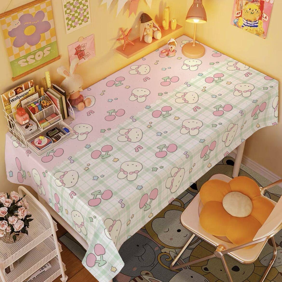 可爱卡通hellokitty满铺桌面桌布少女心卧室宿舍书桌装饰氛围桌布