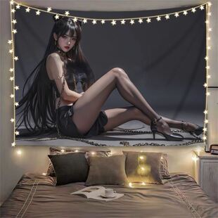 高跟黑丝性感挂布地下城与勇士DNF宿舍卧室床头氛围感装 饰背景布