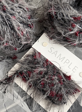 废土风黑灰色酒红跳舞纱线暮光之城多股特色手混线灰色系钩发圈