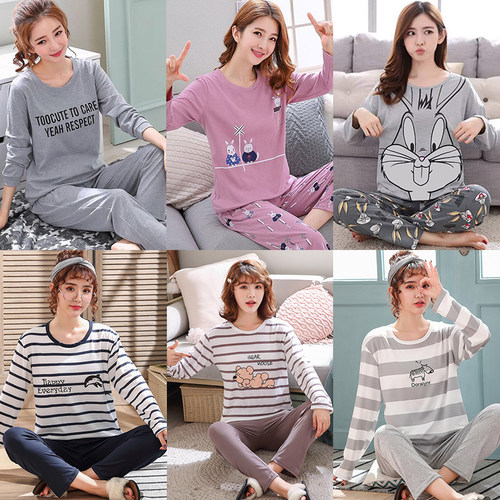 女士甜美风卡通加肥加大码家居服