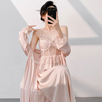 法式性感吊带睡衣女两件套