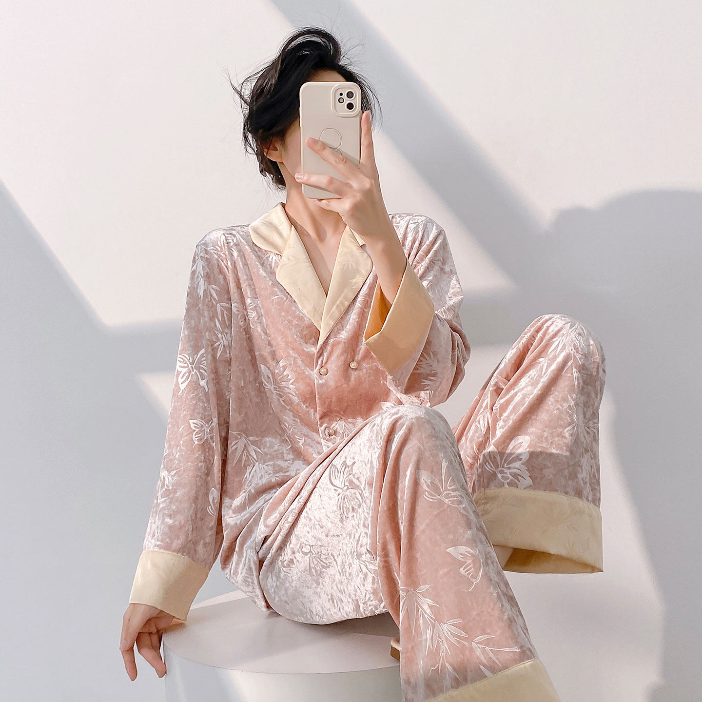 秋冬新款睡衣女两件套