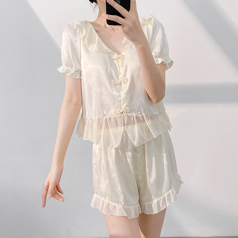 冰雪丝短袖睡衣女两件套