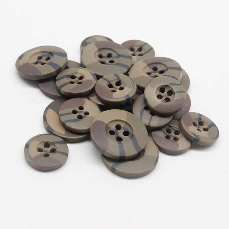 迷彩加厚大圆边手缝扣子高档四眼扣绿色咖色一件10颗包邮