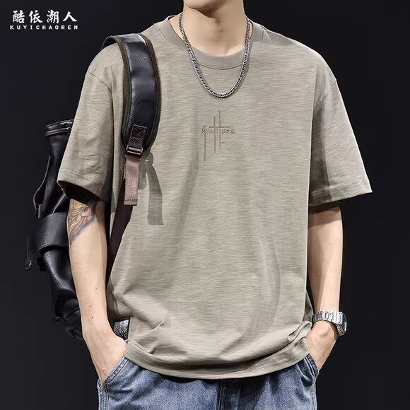 新疆纯棉男士短袖T恤大码夏季