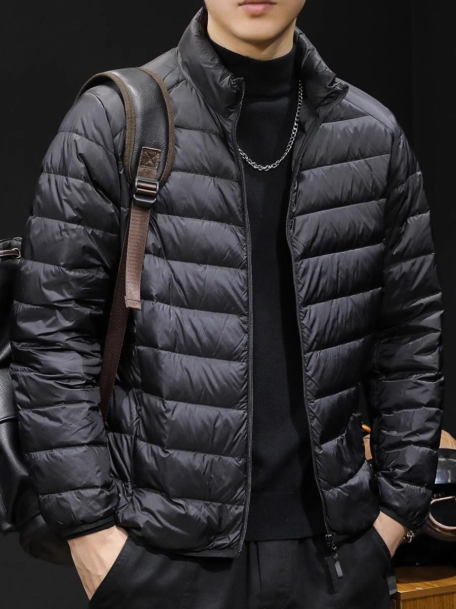 白鸭轻薄羽绒服男冬季2025新款潮牌大码保暖男士外套短款加肥加大