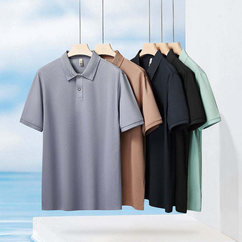 官方品牌2026年夏季新款男士加肥加大码商务休闲翻领短袖T恤男胖