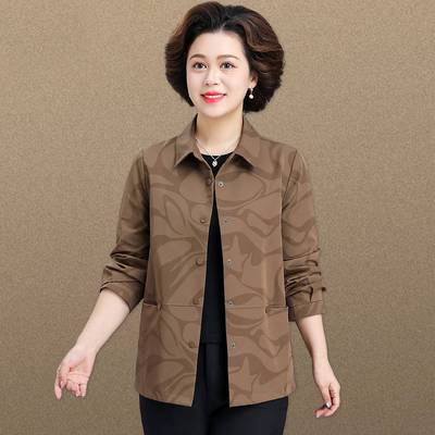 官方正品贵夫人女装上衣中老年妈妈秋装2025新款外套老年人长袖衣