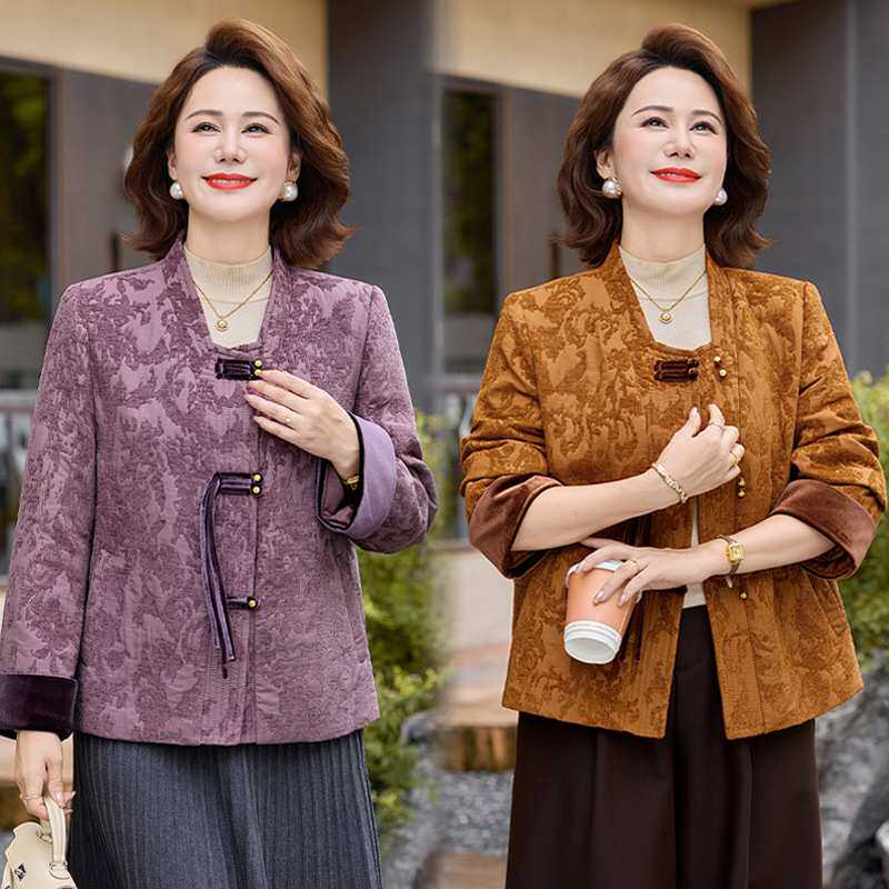 官方新中式妈妈装秋季国风外套2026新款洋气中老年女装春秋夹克上