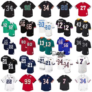 Mitchell&Ness NFL波拉马鲁雷吉怀特MN胶印球衣号码复古网眼短袖T