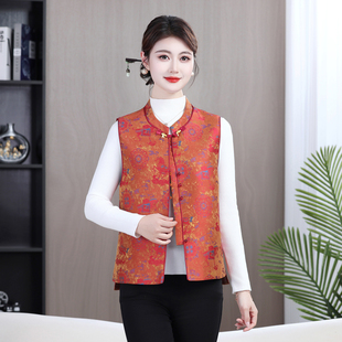 新中式国风宋锦高端马甲2026新款女装年轻妈妈春装马夹背心外穿