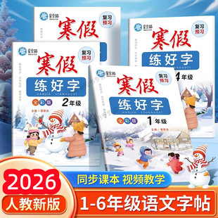 寒假练好字复习预习升学衔接一二三四五六七八年级上册下册全彩版教材同步练字帖本小学生专用楷书硬笔书法每日一练星空猫字帖语文