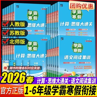 2026学霸的寒假衔接作业小学一二三四五六年级语文课堂笔记预科班数学计算思维大通关人教北师版江苏教版同步训练习册寒假作业本