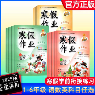 2025新版 小学生寒假作业一二三四五六年级语文数学英语人教版小学快乐假期123456年级同步练习册假期衔接辅导资料书天天练