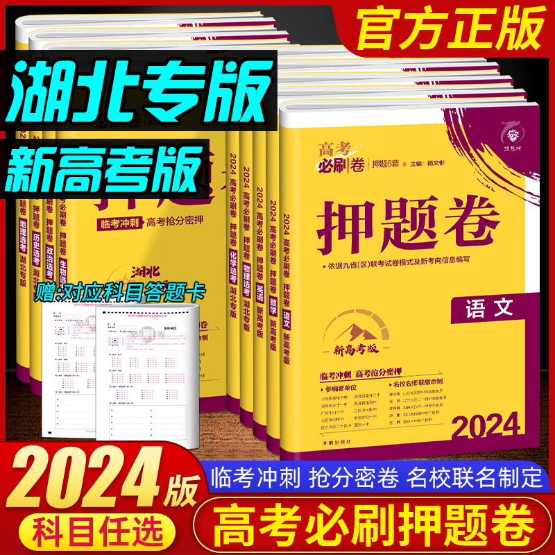 2024高考必刷卷押题卷6套语文数学英语物理化学生物地理历史政治押题 湖北专版猜题卷提分冲刺必刷题名师原创高三锁定高考最后一卷 书籍/杂志/报纸 高考 原图主图