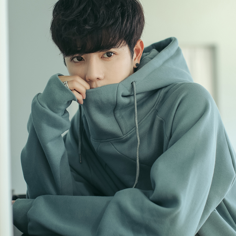 宽松高领卫衣男士连帽冬加绒情侣装2020新款春秋季青少年潮流学生