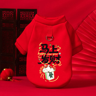 秋冬季狗狗衣服马年喜庆泰迪比熊博美小型幼犬猫咪法斗宠物秋冬款