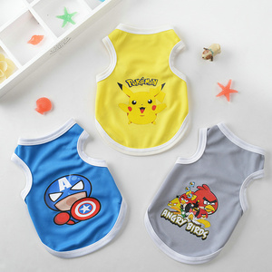 卡通背心夏装 泰迪小狗衣服春装 博美比熊贵宾幼犬猫咪宠物服饰薄