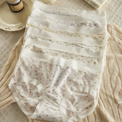 100A冰丝无痕透气平角内裤女