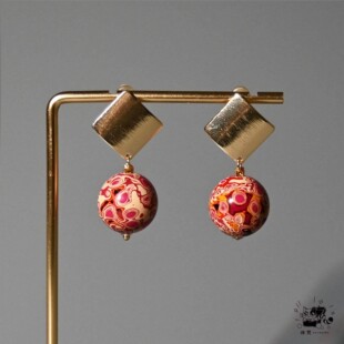 【金辉墨云 大漆耳环】 新中式漆器国风耳环女式耳坠非遗饰品