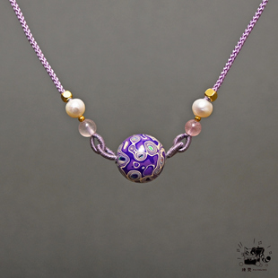 【新中式 大漆珠项链】 紫色夏季编绳项链螺钿珠文玩吊坠配饰礼物
