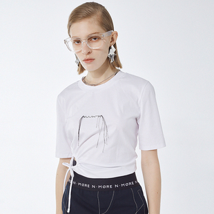 logo刺绣流苏T恤动漫创意衬衫 sample sale N·MORE设计师品牌