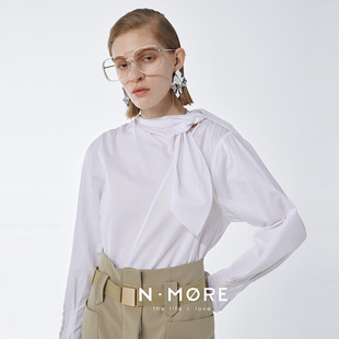 sample N·MORE设计师品牌 sale 饰衬衫 复古袖 对丝系结装