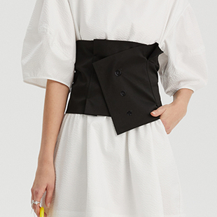 春夏新品 N·MORE设计师品牌 sample 隐秘黑叠搭腰封 sale